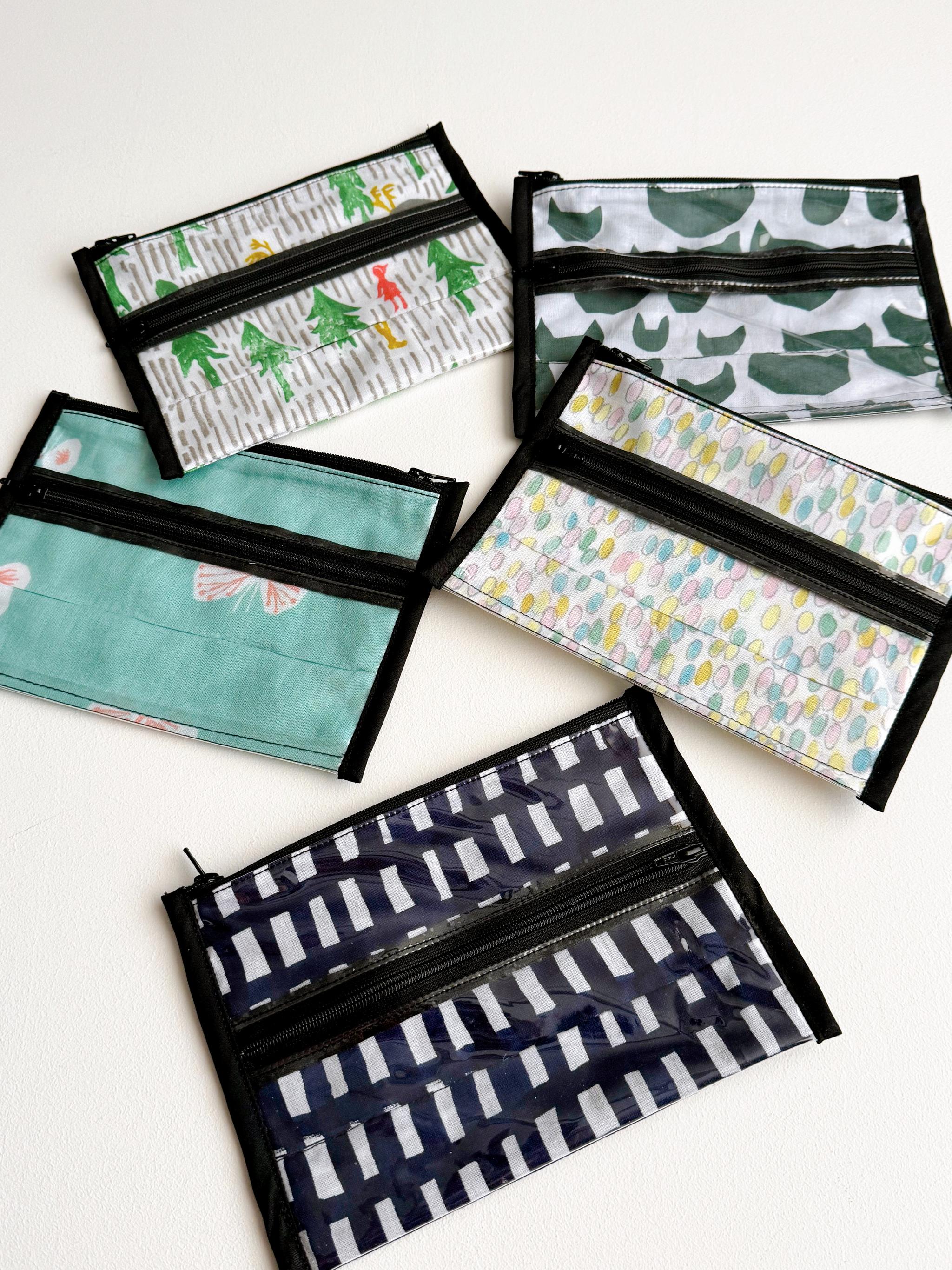 簡単仕分け！お金管理ポーチ♡ ⁡【片面クリアタイプ】sora check white | 8枚目