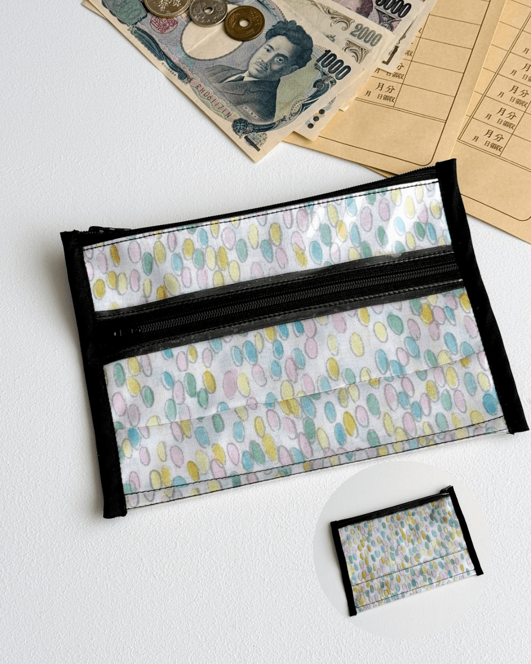 簡単仕分け！お金管理ポーチ♡ ⁡【両面クリアタイプ】jellybeans