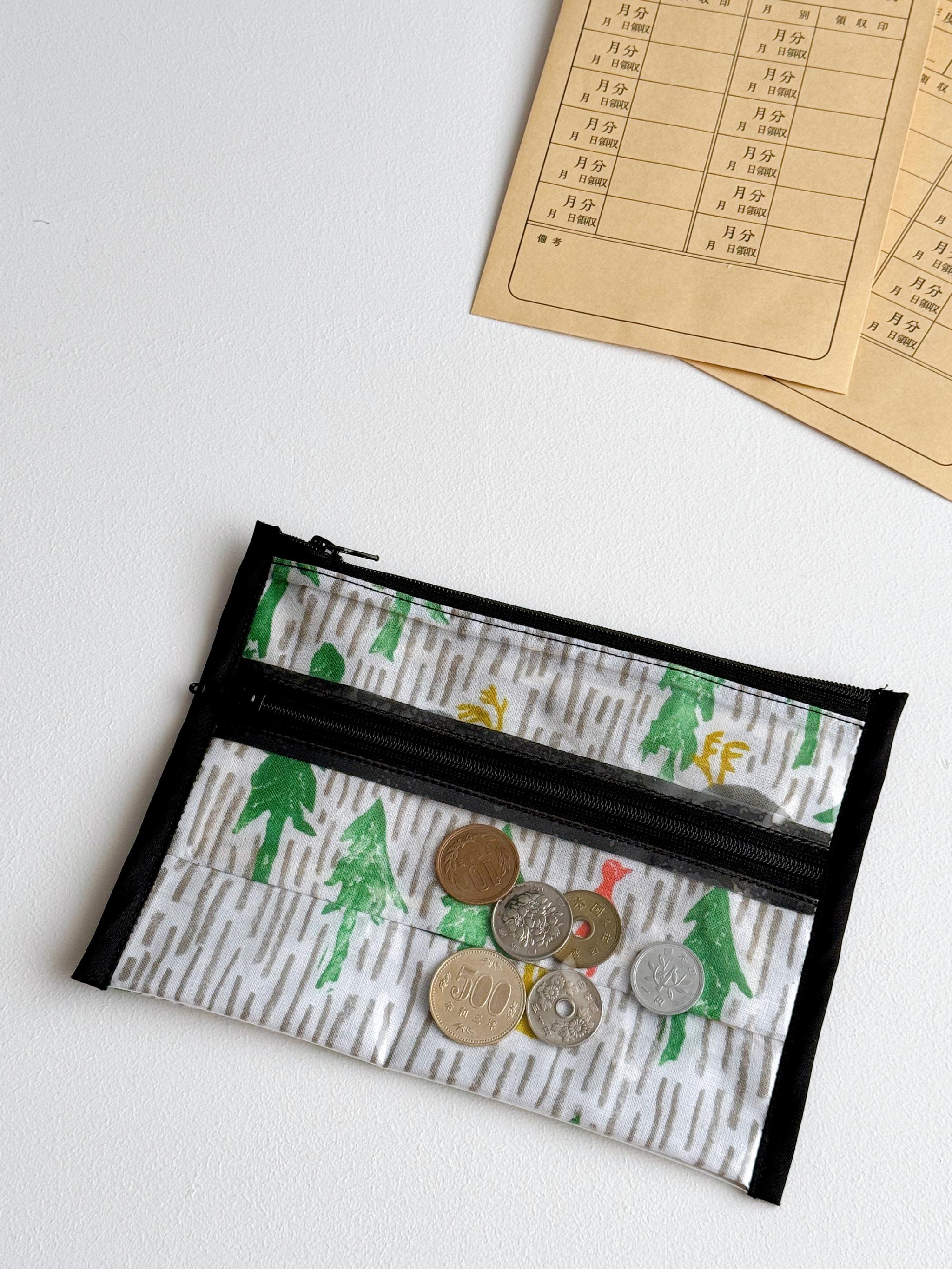 簡単仕分け！お金管理ポーチ♡ ⁡【片面クリアタイプ】one day white | 4枚目