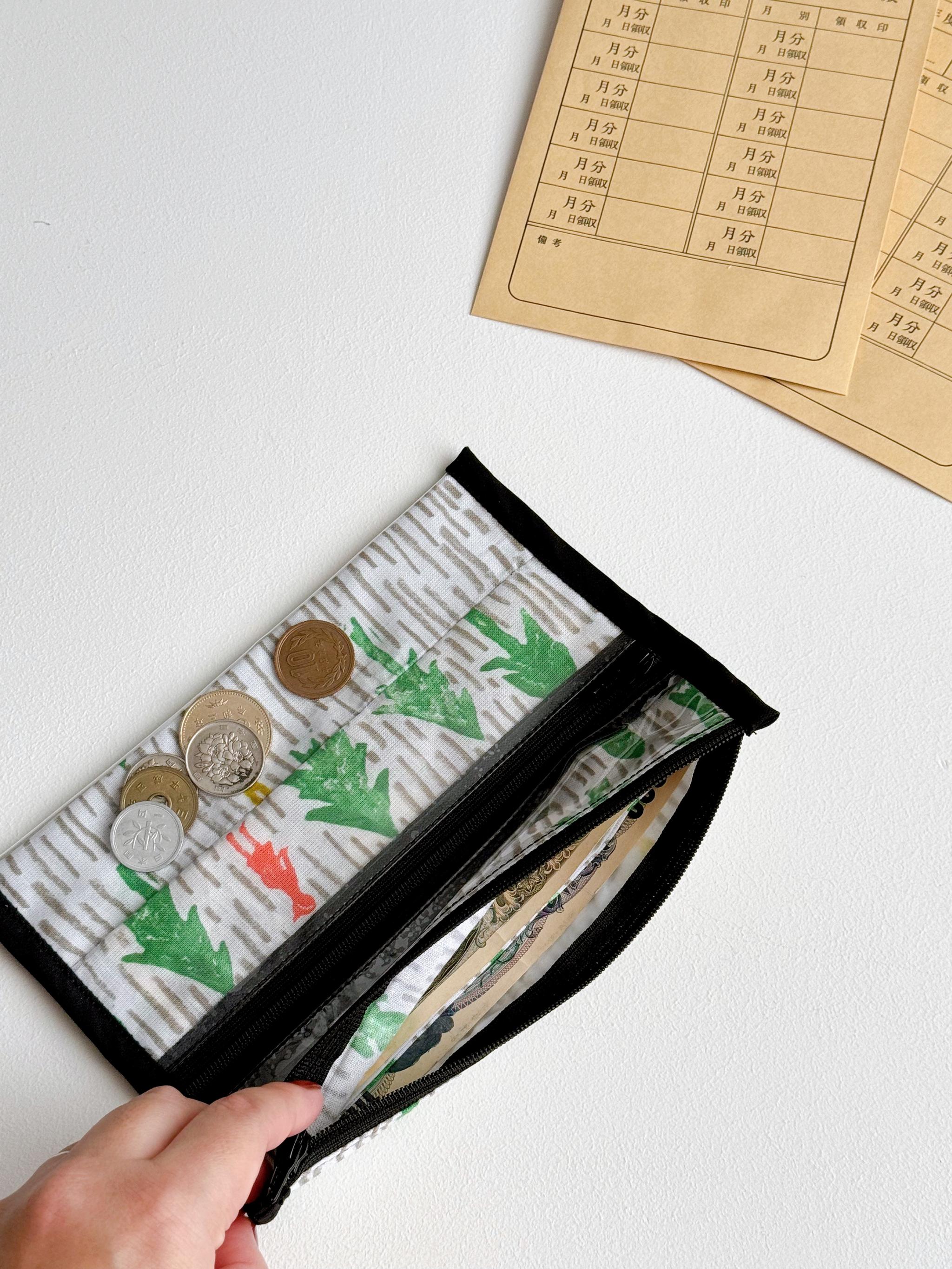 簡単仕分け！お金管理ポーチ♡ ⁡【片面クリアタイプ】one day white | 7枚目