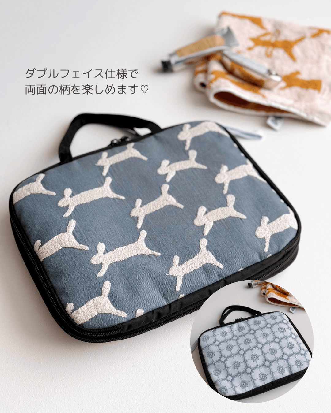 anemone +runrunrun 旅のおともポーチ　圧縮トラベルポーチ1枚目の画像